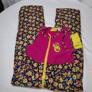 Emojination Smiling Emoji Fleece Waterproof Snow Suit Bibs
